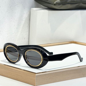 Gafas de sol retro con montura ovalada, lentes degradados en tono marrón de acetato, protección UV400, unisex, tipo 3, LW40190F - Product Image 4