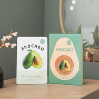 Masque visage coréen personnalisé à l'essence d'avocat, enrichi en vitamines et acide hyaluronique, nourrissant et hydratant en profondeur