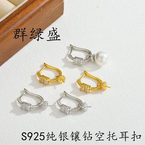 Qunlvsheng S925 <b>Silver</b> <b>Clip</b>-On Earrings With Pearl And Diamond Studs For Women Korean Style Light Luxury Everyday Wear - Product Image 4