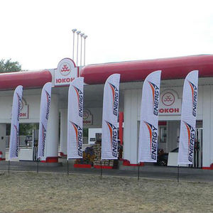 Индивидуальные двухсторонние флаги с летающими перьями с алюминиевым полюсом рекламные баннеры - Product Image 3