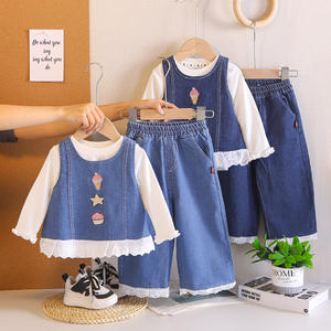 1 Pezzo <span class=keywords><strong>Abbigliamento</strong></span> per Bambine con Etichetta Privata, Stampa Animalier, Tinta Unita, Cotone, Primavera Autunno, Manica Lunga con Volant - Product Image 1