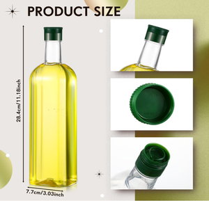 Bouteilles transparentes de grande capacité, bouteilles à col long carrées vides, bouteilles à <span class=keywords><strong>vin</strong></span>, bouteilles d'huile d'olive avec bouchon - Product Image 2