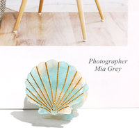 Pinzas para el pelo de concha de mar de acetato Xinmei, pinzas para el pelo de concha de playa de verano en el océano, pinzas decorativas para el pelo pequeñas para vacaciones para mujer