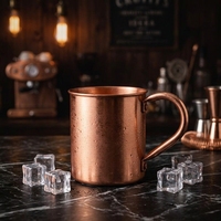 Mug à Moscow Mule en cuivre transfrontalier avec poignée pour cocktails, café et bière – Design minimaliste – Fabriqué en Chine