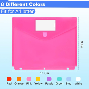 <span class=keywords><strong>2025</strong></span> New Arrival Đầy Màu Sắc Túi Nhựa 3 Vòng Snap Đóng Cửa Nhãn Thư Kích Thước Cú Đấm Fillable Chất Kết Dính Tổ Chức Thư Mục Tập Tin - Product Image 2