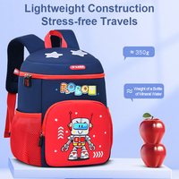 Sac à dos de maternelle motif robot, fermeture éclair, imperméable, ultra-léger, antibactérien, protection dorsale renforcée