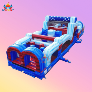 Parcours d'obstacles gonflable géant de 62 pieds, équipement Ninja Warrior, matériau PVC 0,55 mm, garantie de 3 ans, marque WINWAYTOYS - Product Image 2