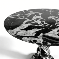 Table basse ronde moderne de luxe en marbre noir poli pour salon, mobilier de villa, chambre, salle à manger, hôtel