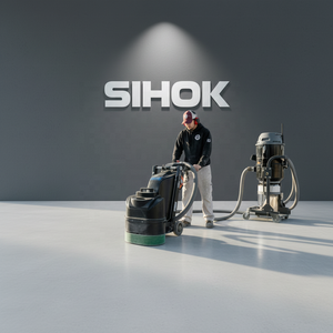 Machine à meuler le béton 220V, polisseuse de sol en béton pour époxy avec aspiration des poussières - Product Image 1