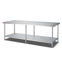 Table de travail en acier inoxydable pour la restauration, équipement de cuisine, table de travail pour la préparation de hamburgers et de poulet frit