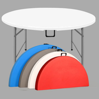Durable 8-10 Places Solide Blanc 60 "HDPE En Plastique Banquet 5ft Table Pliante Ronde pour Événements et Banquets