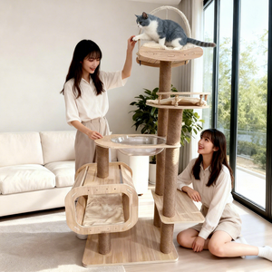 Premium Katzenbaum Dinosaurier-Katzenbaum Einzigartiger Katzenbaum aus Fruchtholz Weihnachtsbaum für Katzen Katzenbaum vom Boden bis zur Decke - Product Image 1