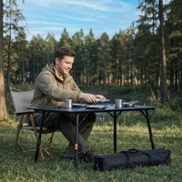 Table pliante d'extérieur portable en aluminium à ouverture rapide, réglable, pour jardin, plage, camping, pique-nique et voyage