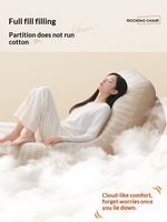 Fauteuil inclinable à bascule Moon en acier avec rembourrage en peluche pour la maison, le salon, le balcon, la chambre à coucher
