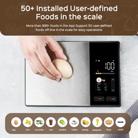Báscula de Cocina Digital Electrónica Inteligente con Sensores de Alta Capacidad, Báscula para Alimentos de 5 kg, 11 lb, 500 g de Capacidad, con Batería