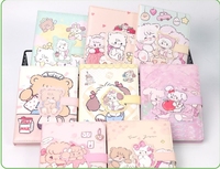 Carnet de notes Kawaii mignon pour filles, cadeau pour adolescentes, journal relié avec couverture en cuir PU, 96 feuilles, reliure cousue