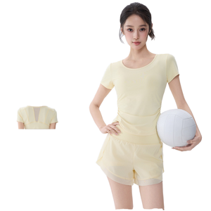 Nuevo Conjunto de Yoga de 2 Piezas de Malla Sólida Transpirable con Costuras de Spandex/Nylon, Venta al por Mayor, Ropa de Gimnasio Personalizada - Product Image 1