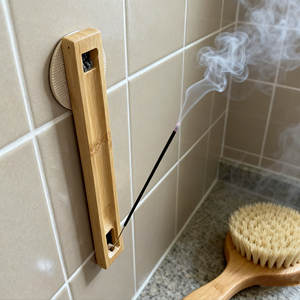 Kül tutucu ile ayarlanabilir açı tütsü brülör ile sopa için 9.8 inç bambu ahşap tütsü tutucu - Product Image 4