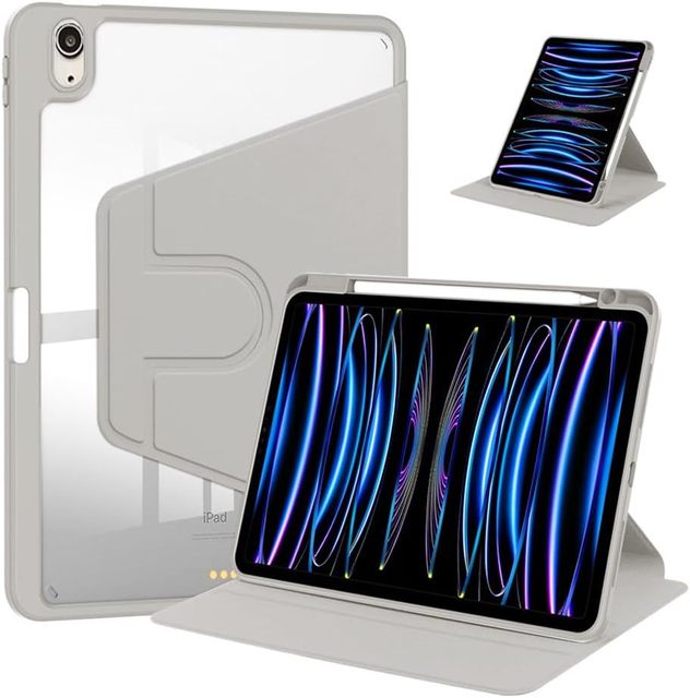 360 Degree Rotating Stand Cover Clear Back Shell Smart Tablet Case for iPad A16 11inch 2025 & iPad 10th Gen 10.9 Inch