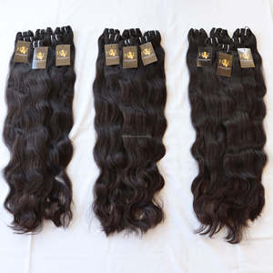 Mechones de cabello humano ondulado liso y sedoso, pelo Remy indio sin procesar, precio al por mayor - Product Image 3