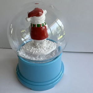 Personnalisé Gemmy ours polaire boule à neige sans eau pièces musicales nous vous souhaitons un joyeux <span class=keywords><strong>noël</strong></span> chanson <span class=keywords><strong>noël</strong></span> fait à la main ornement en résine - Product Image 6