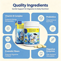 Complément multivitaminé pour animaux de compagnie Waylemo, calcium, fer, zinc, taurine, huile de poisson pour chiens et chats, soutien à la croissance, comprimés à mâcher, 120 g