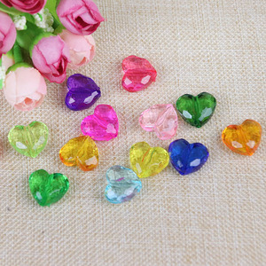 Acrylic Heart Shape <b>Beads</b> 3x2.6x1.3cm And 2x1.6x1cm For Bracelet Making Bulk Wholesale - Product Image 2