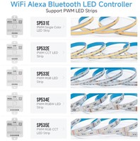 Contrôleur de gradation LED Wi-Fi double mode pleine fréquence SP53XE 5-24V avec télécommande RF 2.4G et décodeur DMX via application SP530E