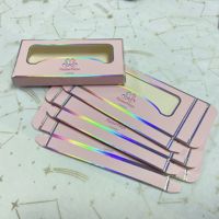 Boîtes d'emballage pour cils en carton rigide recyclable avec logo personnalisé imprimé et finition en papier artistique, vente en gros