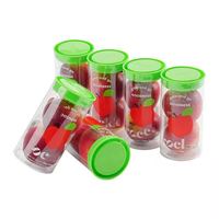 Conteneur cylindrique en plastique transparent recyclable avec logo personnalisé, boîte d'emballage pour fruits en PVC PP avec couvercle pour fruits frais