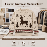Pull en tricot personnalisé pour homme, style Noël nordique, laine 12GG, manches longues, chaud pour l'hiver, OEMODM, pull jacquard de Noël