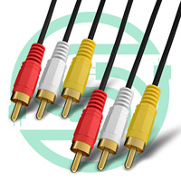 Cable de Audio/Video RCA M/Mx3 de Cobre Desnudo de 1.5m, Chapado en Oro, 3RCA 3RCA, Revestimiento de PVC, Venta Directa de Fábrica Senye, en Stock, Venta al Por Mayor