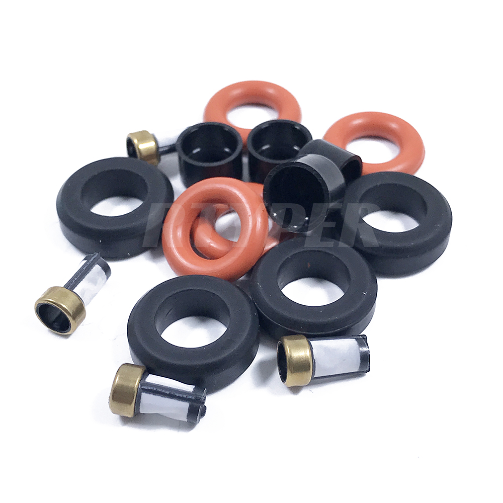 New RTYPER 01306 Fuel Injector Repair Kit for for 1987-1989 2.4 4WD Includes Basket Micro Filter Pintle Rubber O Ring