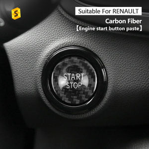 Cubierta de botón de arranque y parada de carbono Shasha, accesorios interiores de fibra de carbono Real, decoración para <span class=keywords><strong>Renault</strong></span> Koleo Corega 2016 + - Product Image 5