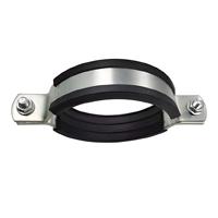 Collier de serrage métrique anti-vibration avec revêtement en caoutchouc, en acier galvanisé à chaud, 20-114 mm, DIN, pour conduites de CVC et de lutte contre l'incendie, personnalisable OEM