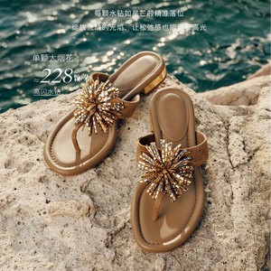 Sandales plates rétro Fireworks Stars pour femmes, nouvelle collection 2026, en cuir véritable, pour sorties estivales - Product Image 2