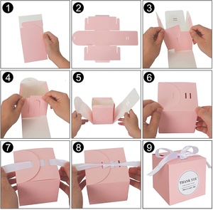 Wholesale Luxury Pink <b>Wedding</b> Chocolate Lids Candle Cardboard Paper Packaging <b>Gift</b> Party Favor <b>Box</b> with Ribbon Sticker - Product Image 6
