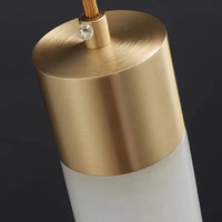 Lampe suspendue de chevet en albâtre de style nordique moderne et minimaliste, barre lumineuse longue en marbre pour plafond, idéale pour bar, restaurant, chambre à coucher