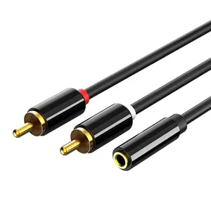 Hot bán 3.5 mét nữ để 2RCA nam Stereo Cáp âm thanh mạ vàng cho TV, điện thoại thông minh, MP3, máy tính bảng, loa, rạp hát tại nhà