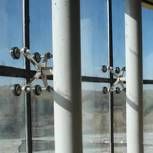 商业建筑无框反射双玻璃蜘蛛系统幕墙