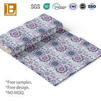 Kain Poplin Katun 100% BILU Mewah Retro Motif Bunga Besar Kaleidoskop Mandala Cetak Digital Musim Panas untuk Pakaian