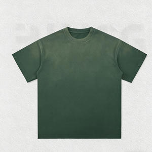 T-shirt Hip Hop en coton 100% tricoté, délavé à l'acide, de haute qualité, couleur unie classique, basique, confortable et léger à manches courtes pour homme - Product Image 4