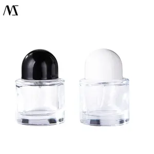 Cilindrische 30 Ml Glazen Spuitflessen Zilveren Pomp Hoofd Parfum Glazen Fles Cosmetische Heldere Glazen Fles Voor Parfum