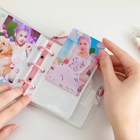 20 feuilles, 40 pochettes, mini album photo de 3 pouces, classeur transparent à 3 anneaux pour photocartes avec pendentif mignon, livre de rangement pour photocartes Kpop