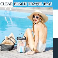 Sac de toilette transparent imperméable avec logo personnalisé, organiseur de voyage portable pour la douche