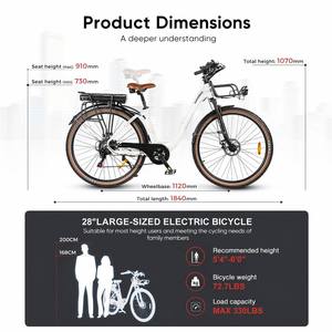 Bicicletta <span class=keywords><strong>Elettrica</strong></span> da Città OEM per Donna, Telaio Grande <span class=keywords><strong>28</strong></span> Pollici, 250W500D, Lunga Autonomia, 36V - Product Image 4