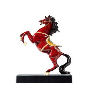 Adorno de cobre con forma de caballo galopante, decoración roja de Feng Shui para sala de estar, oficina, escritorio, regalo - Product Image 1