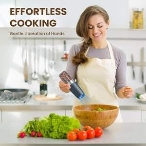 Molinillos de sal y pimienta alimentados por batería con rugosidad ajustable y molinillo de sal y pimienta eléctrico de gravedad con luz LED - Product Image 6