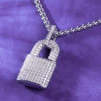 Pendentif cadenas pour homme en argent sterling 925, testé au diamant, style Hip Hop, GRA Iced Bling, Moissanite couleur D, directement de l'usine