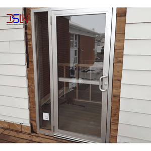 Porte commerciale élégante en aluminium sans cadre avec verre, design esthétique, haute transparence, sécurité pour l'entrée de boutique ou de magasin. - Product Image 1